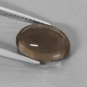 Quartz fumé marron naturelle coupe ovale, 3,61 ct, translucide