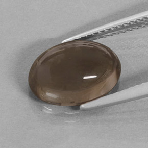 Quartz fumé marron naturelle coupe ovale, 3,61 ct, translucide