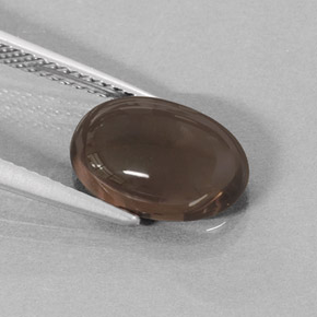Quartz fumé marron naturelle coupe ovale, 3,50 ct, translucide