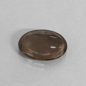 Quartz fumé marron naturelle coupe ovale, 3,47 ct, translucide