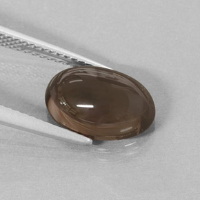 Quartz fumé marron naturelle coupe ovale, 3,47 ct, translucide