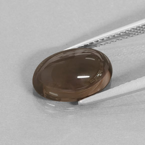 Quartz fumé marron naturelle coupe ovale, 3,47 ct, translucide