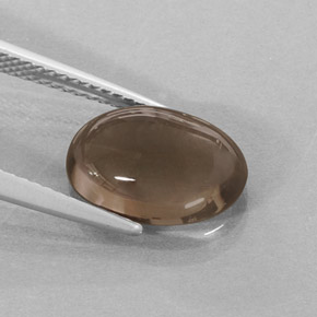 Quartz fumé marron naturelle coupe ovale, 3,59 ct, translucide