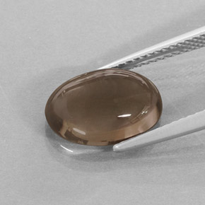 Quartz fumé marron naturelle coupe ovale, 3,59 ct, translucide