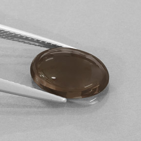 Quartz fumé marron naturelle coupe ovale, 2,97 ct, translucide