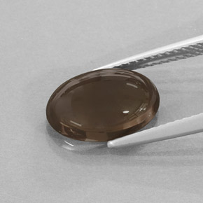 Quartz fumé marron naturelle coupe ovale, 2,97 ct, translucide
