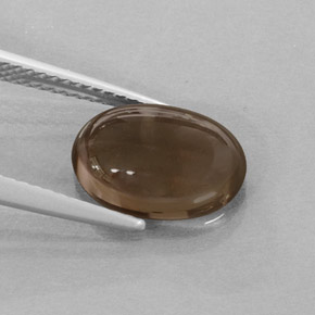 Quartz fumé marron naturelle coupe ovale, 3,24 ct, translucide