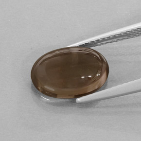Quartz fumé marron naturelle coupe ovale, 3,24 ct, translucide