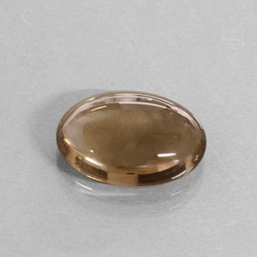 Quartz fumé marron naturelle coupe ovale, 3,42 ct, translucide