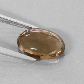 Quartz fumé marron naturelle coupe ovale, 3,42 ct, translucide