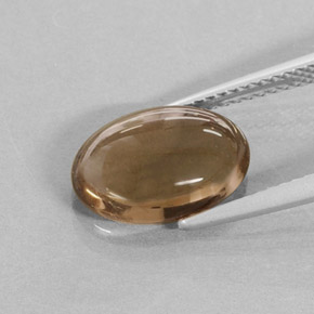 Quartz fumé marron naturelle coupe ovale, 3,42 ct, translucide