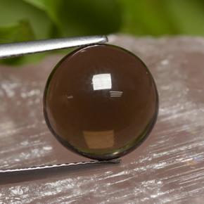 Quartz fumé marron naturelle coupe roude, 6,31 ct, transparent