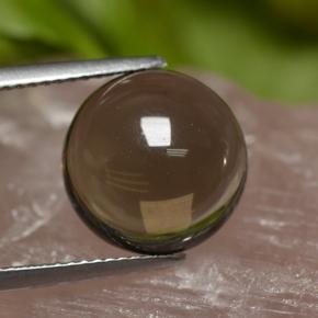 Quartz fumé marron naturelle coupe roude, 6,70 ct, transparent