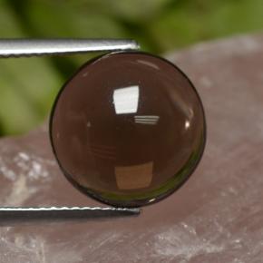 Quartz fumé marron naturelle coupe roude, 5,82 ct, transparent