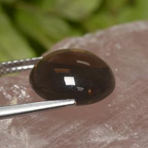 Quartz fumé marron naturelle coupe roude, 5,82 ct, transparent