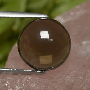 Quartz fumé marron naturelle coupe roude, 6,82 ct, transparent