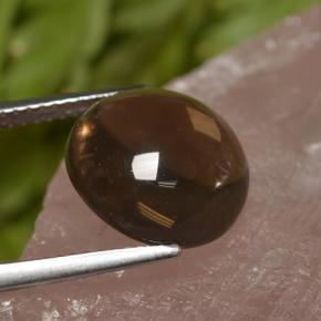 Quartz fumé marron naturelle coupe roude, 6,82 ct, transparent