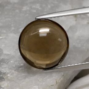 Quartz fumé marron naturelle coupe roude, 5,62 ct, transparent