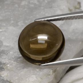 Quartz fumé marron naturelle coupe roude, 5,62 ct, transparent