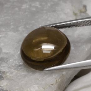 Quartz fumé marron naturelle coupe roude, 5,62 ct, transparent