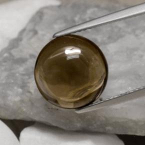 Quartz fumé marron naturelle coupe roude, 5,78 ct, transparent