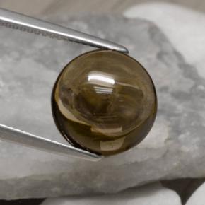 Quartz fumé marron naturelle coupe roude, 5,78 ct, transparent