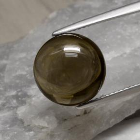 Quartz fumé marron naturelle coupe roude, 6,79 ct, transparent