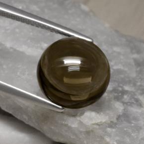 Quartz fumé marron naturelle coupe roude, 6,79 ct, transparent