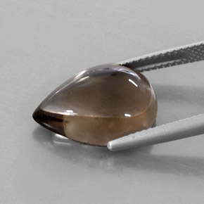 Quartz fumé marron naturelle en forme de poire, 7,79 ct, transparent