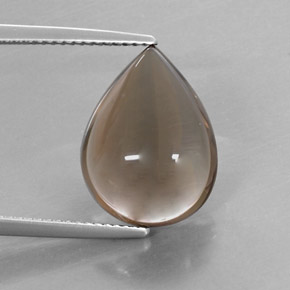 Quartz fumé marron naturelle en forme de poire, 8,58 ct, transparent