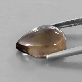 Quartz fumé marron naturelle en forme de poire, 8,58 ct, transparent