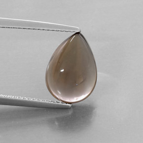 Quartz fumé marron naturelle en forme de poire, 4,55 ct, transparent