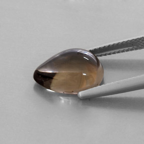 Quartz fumé marron naturelle en forme de poire, 4,55 ct, transparent