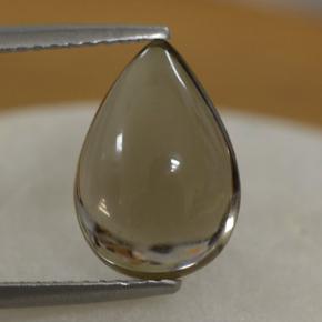 Quartz fumé marron naturelle en forme de poire, 4,19 ct, transparent
