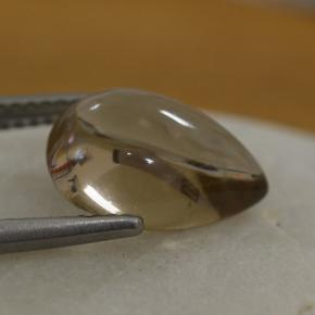 Quartz fumé marron naturelle en forme de poire, 4,19 ct, transparent