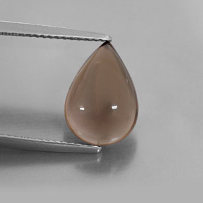 Quartz fumé marron naturelle transparent, 4,39 ct, transparent / translucide