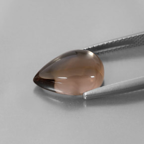 Quartz fumé marron naturelle transparent, 4,39 ct, transparent / translucide
