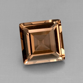 Quartz fumé marron naturelle carré, 4,21 ct, VS
