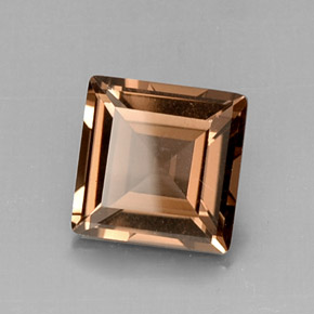 Quartz fumé marron naturelle carré, 4,21 ct, VS