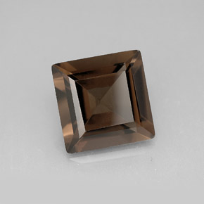 Quartz fumé marron naturelle carré, 3,96 ct, VVS-VS