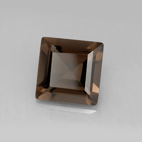 Quartz fumé marron naturelle carré, 3,96 ct, VVS-VS