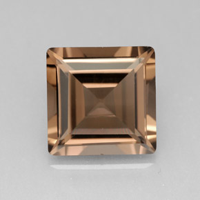 Quartz fumé marron naturelle carré, 4,06 ct, VVS-VS
