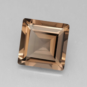 Quartz fumé marron naturelle carré, 4,06 ct, VVS-VS