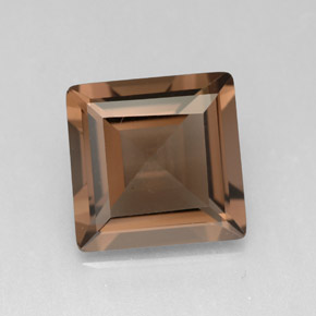 Quartz fumé marron naturelle carré, 3,83 ct, VVS-VS