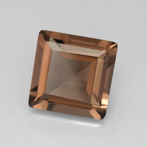 Quartz fumé marron naturelle carré, 3,83 ct, VVS-VS