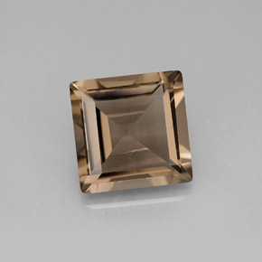 Quartz fumé marron naturelle carré, 4,16 ct, VVS-VS