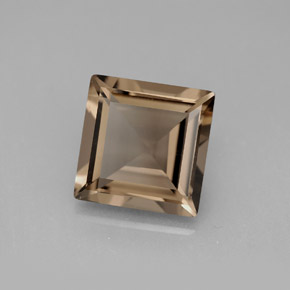 Quartz fumé marron naturelle carré, 4,16 ct, VVS-VS