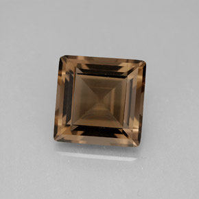 Quartz fumé marron naturelle carré, 4,28 ct, VVS-VS