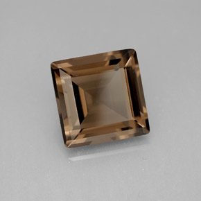 Quartz fumé marron naturelle carré, 4,28 ct, VVS-VS