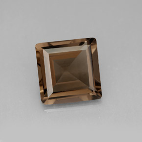 Quartz fumé marron naturelle carré, 3,93 ct, VVS-VS